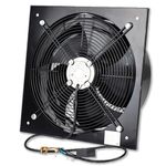 POWERSTAR ELECTRICALS Industrial Ventilation Extractor Axial Exhaust Commercial Air Blower Fan (20 Inches 500mm) 7550m3/h Black (Heavy Duty Metal Without Speed Control Regulator)