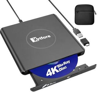 XRTFORE External 4k blu ray Drive,Aluminum 4k blu ray Burner with Carry Case,USB 3.0 uhd Player,DVD+/-RW External Optical Drive for MacBook Pro Windows Laptop