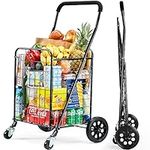 Pipishell Shopping Cart with Dual Swivel Wheels for Groceries, Compact Folding Portable Cart Saves Space, with Adjustable Handle Height, Lightweight Easy to Move Holds up to 70L/Max 66Ibs, PITUC1