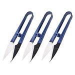 Beaditive Sewing Scissors (3-Piece Set) High-Carbon Steel Thread, Yarn, Embroidery Clippers | Handheld Snippers for Arts, Crafts, and DIY Projects | Multipurpose Use Navy Blue