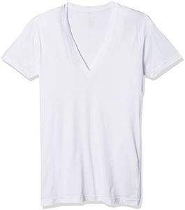 2(X)IST Men's Pima Cotton Slim Fit Deep V-Neck T-Shirt, White, Medium