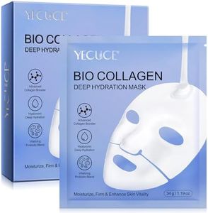 Masque pour le Visage au Collagène 6pcs, Hydratant & Repulpant, Réduction des Rides et Ridules, Minimisation des Pores, Amélioration de L'élasticité, Masque anti-âge et Rajeunissant pour le visage