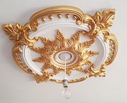 Large Beautiful Ornate GOLD Ceiling Rose Decor Victorian Medallion 85cm CR7G-XL