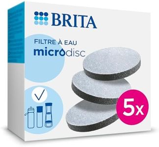 BRITA MicroDisc (pack de 5) Filtres à eau pour bouteilles filtrantes & gourdes - réduit* certains PFAS***, le chlore, des particules fines ≥ 15 µm et autres impuretés.