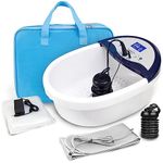 VnioLife Ionic Foot Bath Detox Machine, Ion Detox Foot Bath Cleanse, LED Display Foot Detox Spa with Heated Belt, Wrist Strap, Arrays, Liners (Portable Handbag)