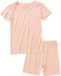 Jimonda Baby Boys Girls Pajama Sets Toddler Sleepwear Cool Jammies 2pcs Viscose from Bamboo PJs Short Sleeved 18M-8Y(Pink-4T)