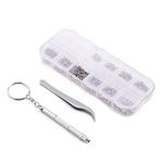 Glass Repair Kit Stainless Steel Sunglass Screws Nuts Tool Kit &Tweezer &Screwdriver Watch Eyeglass Optical Repair Tool Set