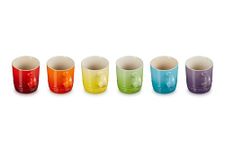 Le Creuset Set of 6 Rainbow Espresso Mug, , Stoneware, 100 ml, Rainbow, 79114108359030