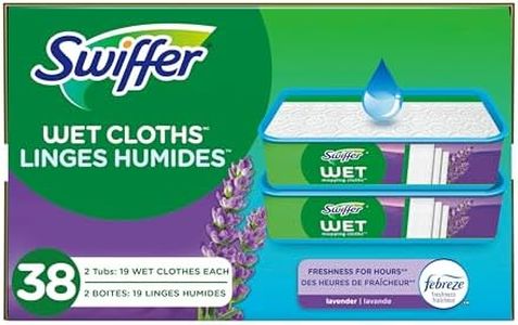 Swiffer Sweeper Wet Mopping Cloth Refills for Floor Mopping and Cleaning, Multi-Surface Floor Cleaner with Febreze Freshness, Lavender Scent, 38 Count