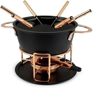 Swissmar Realp 11-Piece Cast Aluminum Fondue Set - Ideal for Melting Cheese & Chocolate Fondue, Oil & Broth Cooking - Perfect for Kitchen Collection & Wedding Gifts - 1.5 Liter / 1.58 Quarts