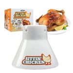 Sittin' Chicken Ceramic Beer Can Steamer & Roaster- Easily Infuse Marinade & Sauce flavors Into Your Meat- Wide Ceramic Base for Oven Or Grill Use- Durable, Reusable for any Recipe & Easy Meal Prep