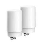 AQUA CREST Faucet Filter Replacement, Replacement for Brita Faucet Filter, Brita 36311 On Tap Water Filtration System, Brita FR-200, FF-100 Replacement Filter, White (Pack of 2)