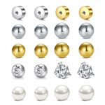 MODRSA 14g 16g Replacement Balls for Piercings Septum Ring Balls Belly Button Ring Balls Replacement 16 Gauge Balls for Piercings Nipple Tongue Ring Balls 16g Cartilage Earring Screw Backs 3mm 5mm