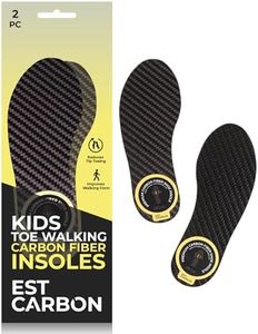 ESTCARBON Kids Carbon Fiber Insoles for Children's Idiopathic Toe Walking 2 Pieces - Orthotics for Tip Toe Walking Correction for Kids, Tip Toe Treatment - Children's Idiopathic Toe Walking Insoles