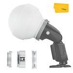 Godox ML-CD15 Diffusion Dome Kit with 3 adapters, Flash Diffuser Light, Compatible for Godox V1 Series ML30 ML60 ML60BI AD200 AD200PRO AD300PRO AD400PRO V1S V1C V1N V1F V1O V860III-S TT685S