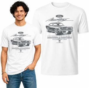 Ford Mustang Legendary Performance Est 1964 | Retro Vintage | Novelty Merch Racing Merchandise Cars and Trucks Men's T-Shirt, White, 4X-Large