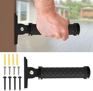 Flip Up Grab Bars for Doorways & Wall & Stairs，Safety Assist Handles for Elderly，Hand Rails for Seniors，Non-Slip Grip for Handicap，Disabled or People with Limited Balance-Black