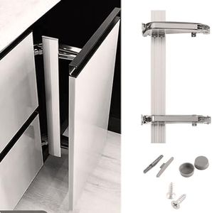 Lateral Opening Door Hinge Set Parallel Opening Cabinet Wardrobe Door Sliding Load-Bearing 15.4lb Heavy Duty Hinge 180°