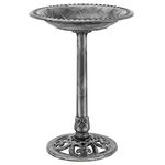 VIVOHOME 28 Inch Height Polyresin Lightweight Antique Outdoor Garden Bird Bath Gray