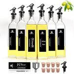 Asueilc 6 PCS Oil Dispenser Bottle for Kitchen, High Borosilicate Glass Olive Oil Bottle (High Transparency), 500ml Oil and Vinegar Dispenser Set, Best Pick for Kitchen Organization Enthusiasts