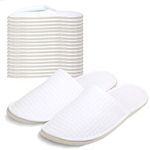 Anmerl Spa Slippers for Men and Women - Premium Bulk Hotel Slippers - Breathable Soft Cotton House Guest Slippers - Non Slip, Washable, Reusable - 10 Pairs (White)