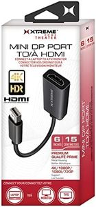 Xtreme Mini Display Port to HDMI Adapter, 4K/1080p/1080i/720p Resolution Support, Connects Laptops to Monitors/Projectors, Superior Video/Audio Transmission, Portable,