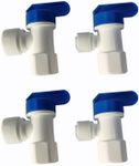 Malida Tank Ball Valve 1/4 FPT by 1/4 3/8 OD Tubing quick connector for RO Water Reverse Osmosis Filter system set of 4