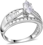 Shop LC 925 Sterling Silver Engagement Rings Cubic Zirconia CZ Promise Rings Band for Women Birthday Gifts, 6, Metal