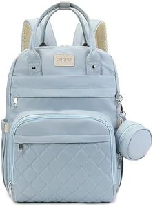 House of Quirk Diaper Bag Maternity Backpack, Baby Girl Boy Diaper Bag for Dad Mom with Pacifier Case, Unisex Large Diaper Bag for Travel (Duhoi Light Blue)