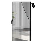 YRH Magnetic Fly Screen Door,Fiberglass Enhanced Screen Mesh,with Stay Open Buckles,Heavy Duty Self-Sealing Mesh,Powerful Magnets,No Drill Installation,(90x210 cm, Black)