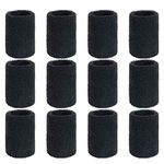 Wrist Sweatbands, Absorbent Sweat Bands 12pcs Black Elastic Sports Sweatband Wristband Soft Cotton for Tennis Gymnastics Football Basketball