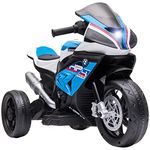 Aosom Kids Electric Ride-On Motorcycle Toy 3-Wheels 6V Battery Powered Motorbike with Music for 18-60 Months Old Girls and Boys, Blue