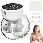 Breast Pump Hands Free: Wearable Breastfeeding Pumps with 3 Modes 9 Levels, Electrical Breast Pump LED Dispaly Low Noise Pain Free for Baby Feeding Rechargeable Wireless 19/21/24MM Flanges (Black)