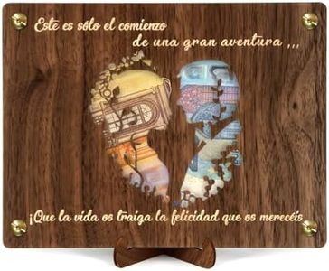 Giftota Pareja de Bodas de Madera Regalo Original de Dinero de Boda, Regalos de Boda para recién Casados Dinero, Regalos de Dinero Embalaje con Tarjeta de Boda