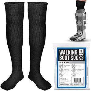 IMPRESA [3 Pack] Replacement Sock Liner for Aircast Walking Boot or Cast Boot, Walker Brace – Breathable Orthopedic Socks for Women & Men – One Size Fits Most - Cast Liner