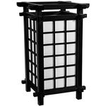 Oriental Furniture Simple, Beautiful, Graduation Gift Idea for Him, 17-Inch Japanese Lantern Table Lamp, Black