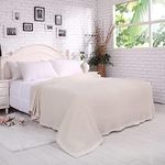 100% Pure Wool Blanket,500GSM Heavyweight Blanket,Single Wool Blanket Twin Size,Wool Blanket Camping,Twin Wool Blankets for The Bed, Wool Outdoor Blanket (Ivory,170x230cm)