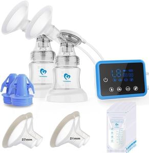 Bellababy Double Electric Breast Feeding Pumps with 21mm,24mm,27mm Flanges,Touch Screen,Pain Free Strong Suction 4 Models 9 Levels Strength