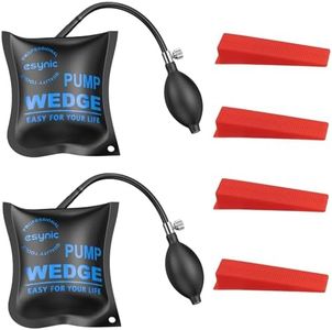 eSynic 2 Pack Air Wedge Bag Kit – 300lbs Heavy-Duty Air Door Lifting Bag with Quick-Release Valve & 4 Plastic Wedges-2.4" Lift Height Durable Wedge Bag– Perfect for Door/Window Furniture Installation