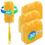 30 Pack Duster Refills, 360° Multi-Surface Feather Duster, Disposable Dusters Replacement for Cleaning Home, Office, Blinds, Ceiling (30 Count + 1 Handle)