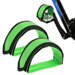 SamHeng 1 Pair Bicycle Pedal Straps, Adjustable Nylon Foot Pedal Straps, Double Sided Velcro Anti-Slip Bike Pedal Belts Universal Beginners Cycling Accessory for MTB Bike Exercise Bikes (Green)