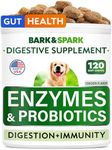 Dog Probiotics Chews - Gas, Diarrhea, Allergy, Constipation, Upset Stomach Relief, with Digestive Enzymes + Prebiotics - Chewable Fiber Supplement - Improve Digestion, Immunity - Made in USA - 120 Ct