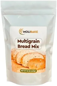 Molibake Multigrain Bread Mix – Premium All-Natural Baking Mix for Bread Machine and Oven – 15 oz – Gourmet Blend with Sunflower Seeds, Brown Flax, Pumpkin Seeds, Oat Flakes, Rye, Barley Malt, Wheat Bran – Easy-to-Use Bread Maker Mix for Homemade Baking