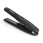 Modesty Travel Flat Iron Cordless, Mini Hair 2-in-1 Straightener and Curler for On The Go, Hair Tool Fast Heating & Titanium Plate Straightener Curling Iron with 6 Adjustable Temp, LCD Temp Display