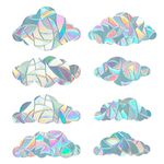 GORGECRAFT Large Window Clings Rainbow Glass 3D Sun Catcher Stickers Anti-Collision Alert Decals Non Adhesive Prismatic Vinyl Decorations for Prevent Stop Birds