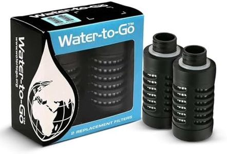 WATER TO GO Replacement filters, Triple Nano Filtration Technology. Replace 400 Plastic bottles, BPA-free, Filters water from Lake. River, Fits all Filtered Water Bottle (Pack of 2)