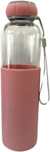 Botella de Agua de Cristal de 600ML, Botella Térmica de Vidrio con Protector de Silicona, Botella Reutilizable, Libre de BPA, Sin Fugas