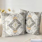 XPHZZL Cushion Covers 60cm x 60cm Set of 2 Square Throw Pillow Case Boho Short Plush Cotton Soft Pillowcases for Outdoor Patio Sofa Balcony Living Room Black Gold with Invisible Zipper 24 x 24 Inch