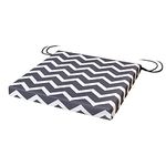 SOFTILLO Patio Chair Cushion with Seat Ties | Indoor and Outdoor Furniture Seating | Water-Resistant Polyester | Kitchen Dining, Lawn & Garden, Coffee Shop Use | Zig Zag Graphite