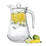 Treo by Milton Conical Fresh 1300 Glass Jug with Lid and Handle, 1 Piece, 1.3 Litre, Transparent | Serve Water | Beverages | Iced Tea | Juices | Cocktail | Milk | Chaas | Shakes